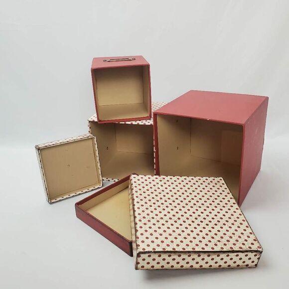 Christmas Nesting Boxes, Set of 3 Boxes with lids, Decor - Picture 4 of 11